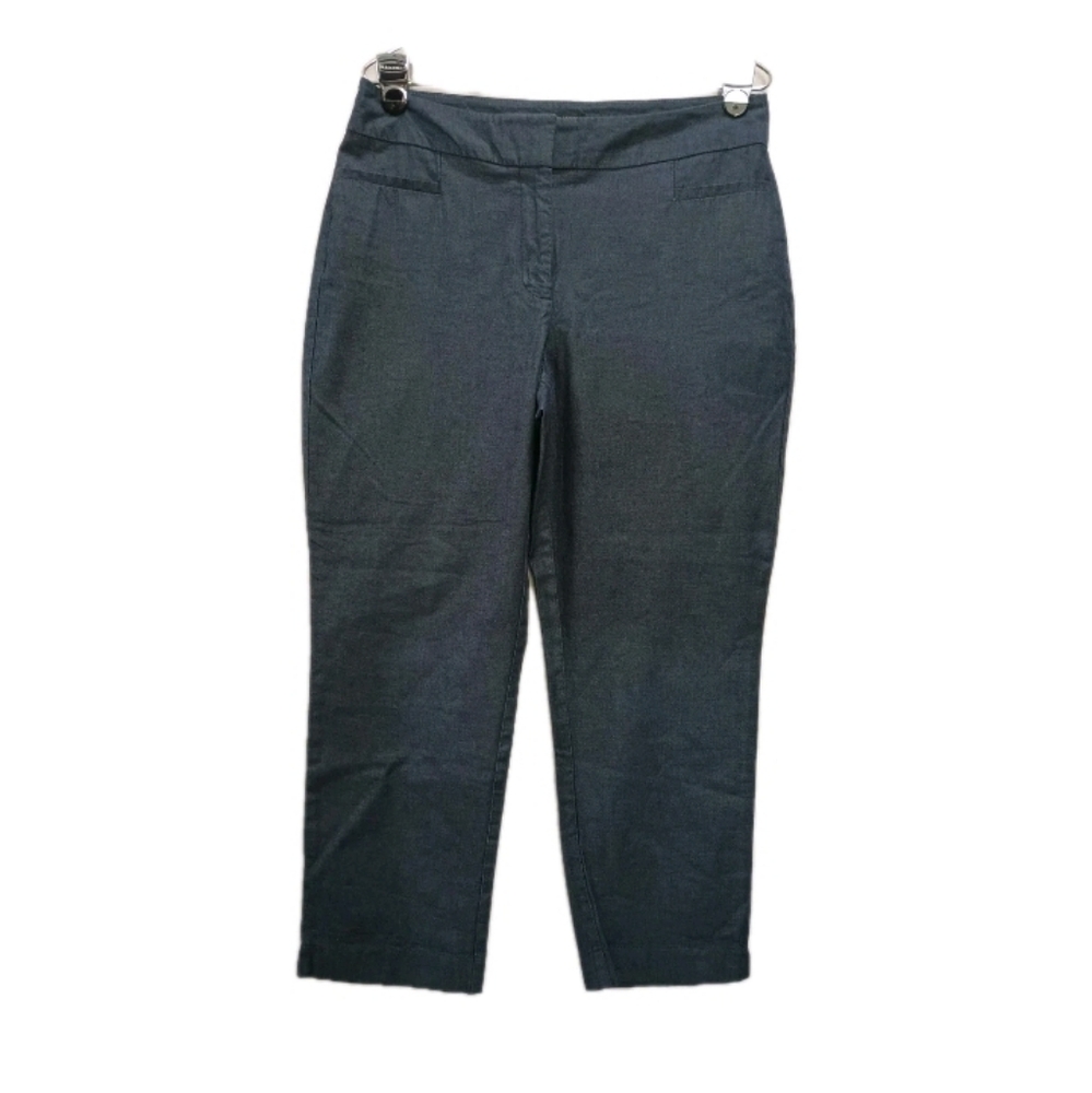 Ann Taylor Factory Crop Pants Stretch Chambray Blue Size 6